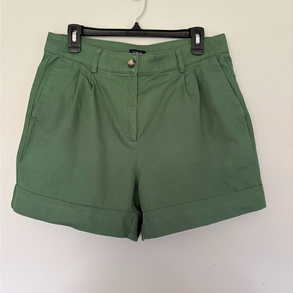 JCrew Women's Classic Pleated Casual Shorts - Green